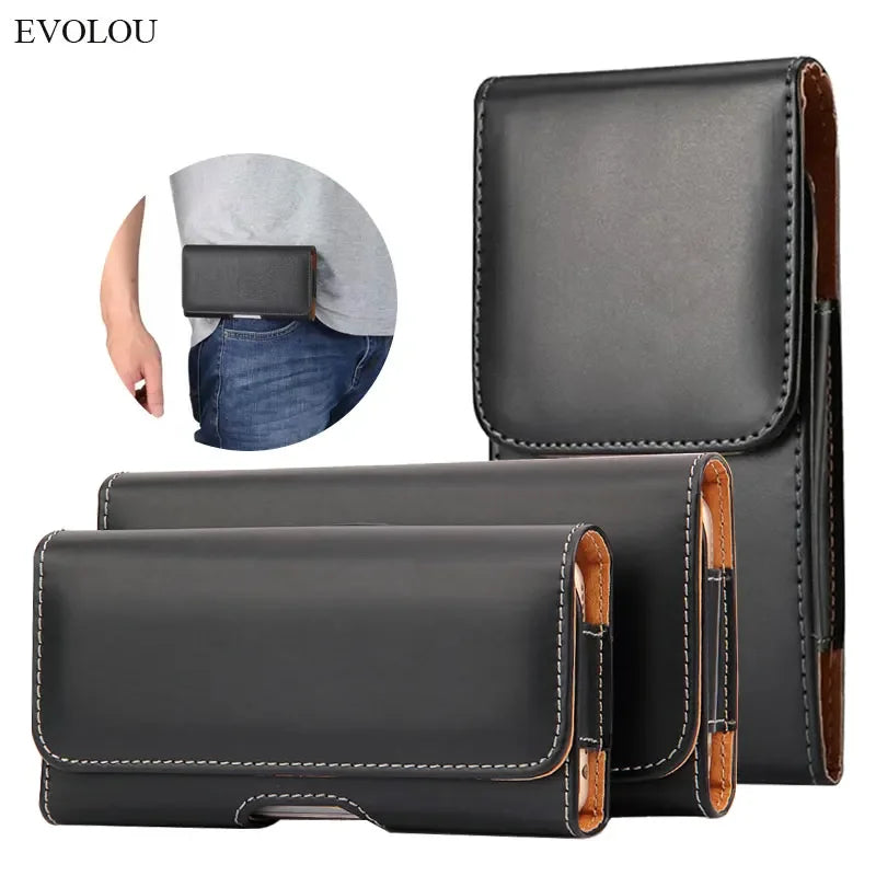 Leather Pouch Belt Clip Magnetic Vertical Phone Case for iPhone