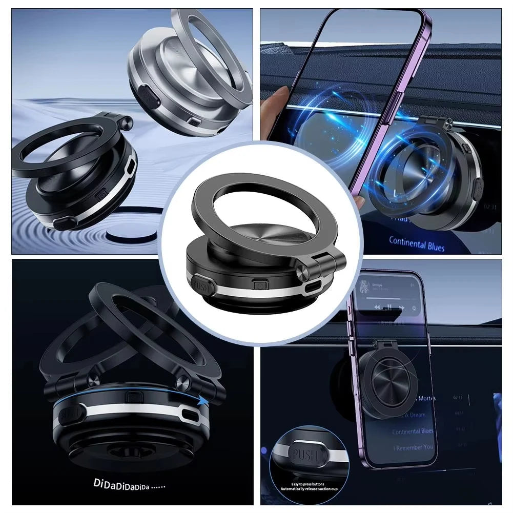 Universal MagSafe Magnetic Vacuum Car Phone Holder Suction Cup Folding Stand