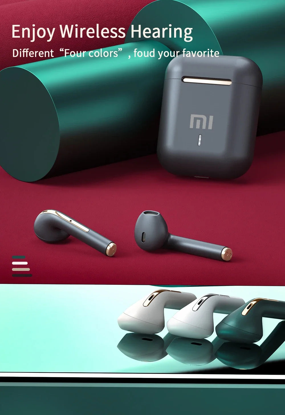 Xiaomi J18 Headset Wireless Earphones Bluetooth Headphones True For Stereo Sport Game With Mic Touch