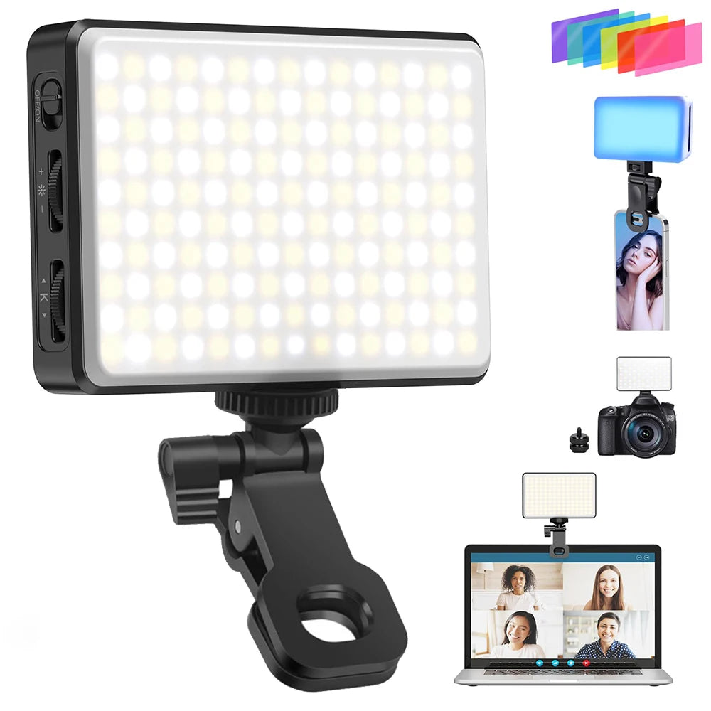 Clip-on Phone Selfie Light 120 LED 3000Mah Rechargeable Video Light Dimmable