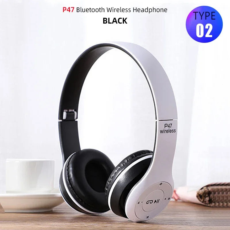 Headphones Bluetooth  Over Ear Head Wireless Earphones With Mic Music Headset Gamer Foldable Auriculare Fone For Huawei iPhone