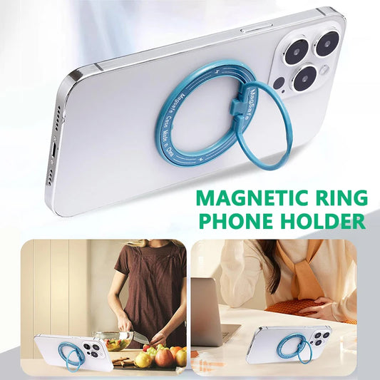 MagSafe Phone Magnetic Finger Ring Holder For Iphone 16-12 Pro Max Mini Magnet Phone Stand Grip Mount Smartphone