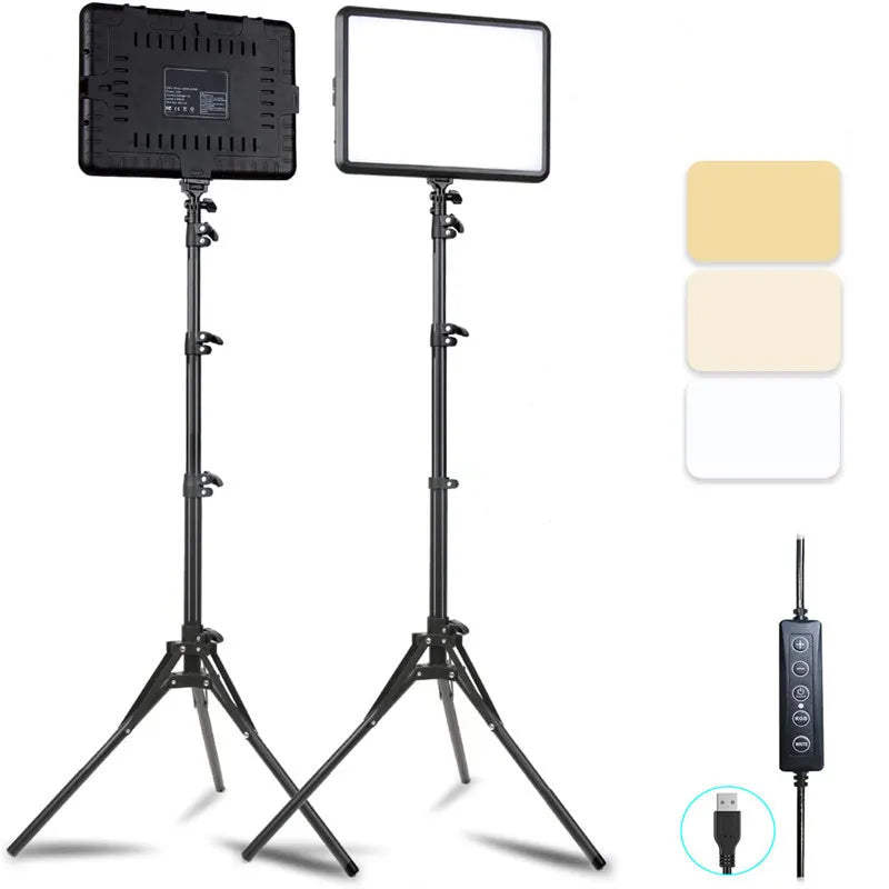 LED Photography Video Light Panel 8/12 Inch Lighting Photo Studio Lamp Kit For Shoot Live Streaming Youbube With Tripod Stand