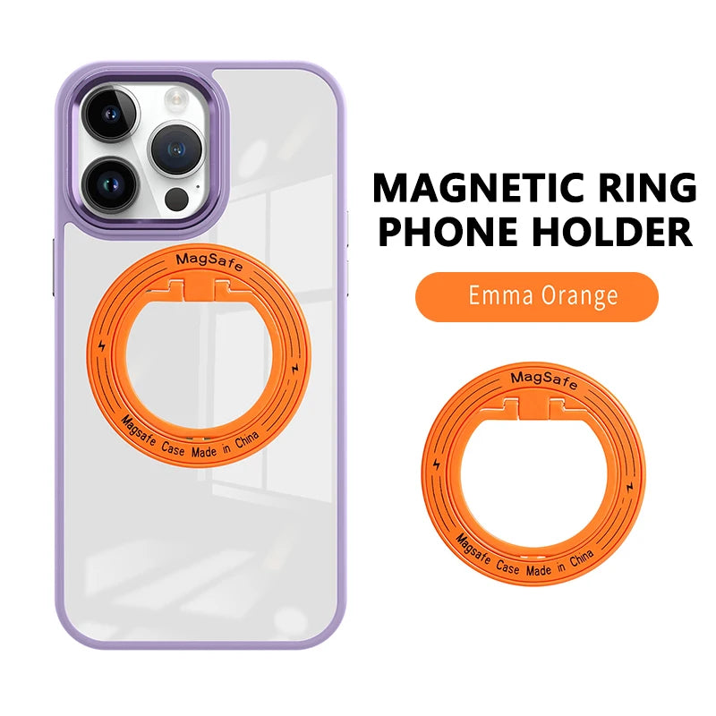 MagSafe Phone Magnetic Finger Ring Holder For Iphone 16-12 Pro Max Mini Magnet Phone Stand Grip Mount Smartphone