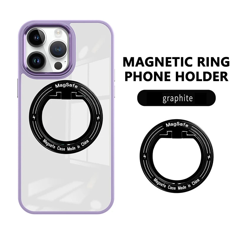 MagSafe Phone Magnetic Finger Ring Holder For Iphone 16-12 Pro Max Mini Magnet Phone Stand Grip Mount Smartphone