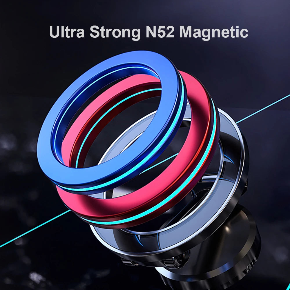 Folding Magnetic Car Compact Cell Phone Holder Zinc Alloy  for MagSafe 360° Adjustable Magnetic Car Mount for iPhone 16-12Pro