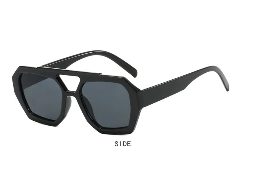 Retro Double Beam Irregular Sunglasses Bold & Unique Eyewear for Women