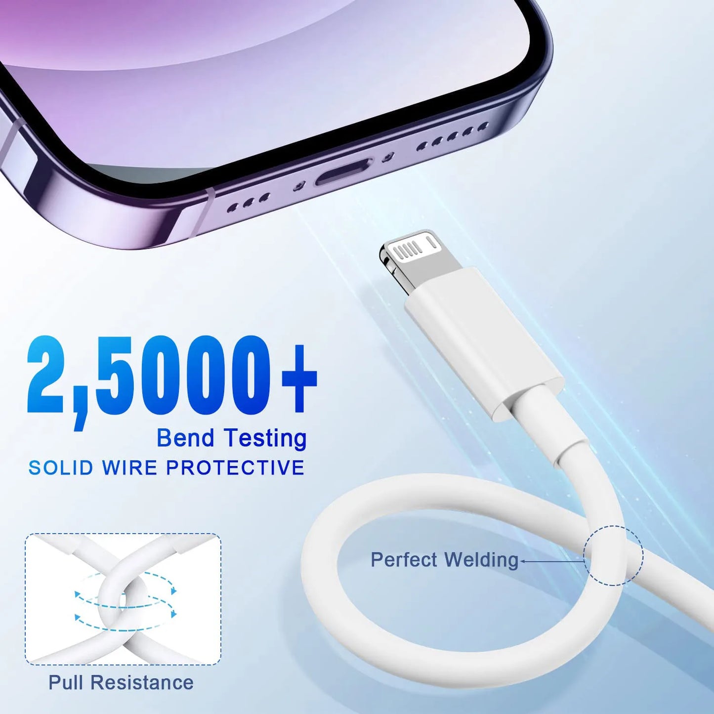 Fast Charging USB A to L  Cable Cord for iPhone IPad