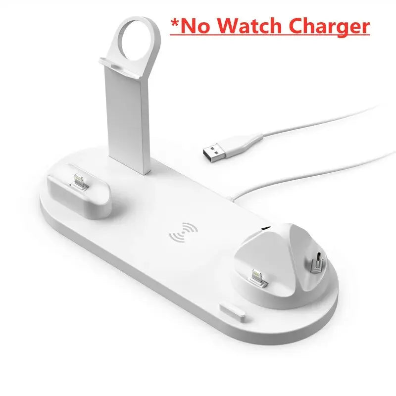 Wireless Charger Stand Pad 5 In 1 Dock Station For iPhone 16 - 11 X Apple Watch Airpods