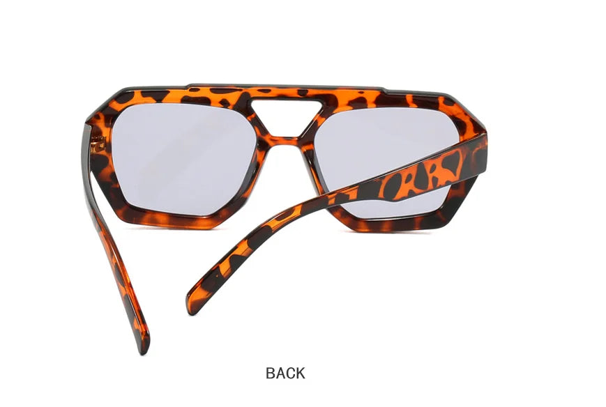 Retro Double Beam Irregular Sunglasses Bold & Unique Eyewear for Women