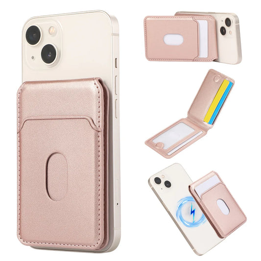 Magnetic Leather Card Holder Wallet for iPhone 16-12 Pro Max Apple Magsafe Phone Bag Cover with MagSafe Magnet