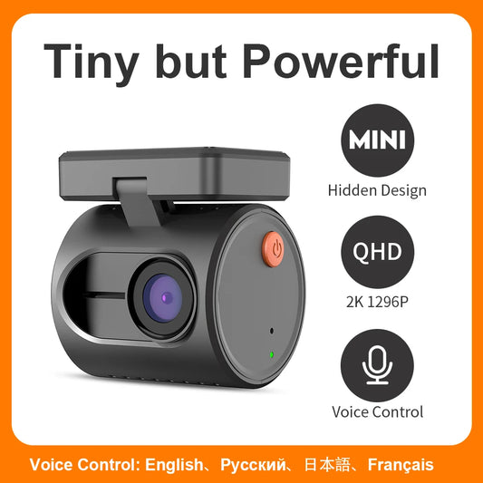 MINI 3 Car DVR Camera 2K QHD Dash Cam Card 32G Voice Control & Night Vision