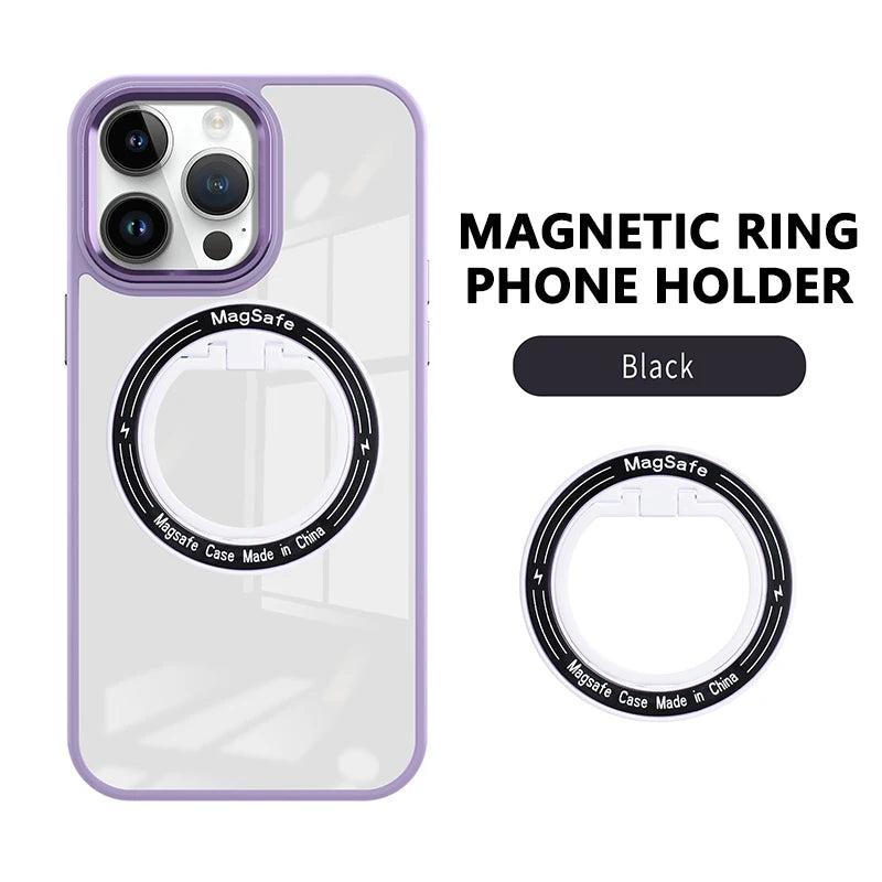 MagSafe Phone Magnetic Finger Ring Holder For Iphone 16-12 Pro Max Mini Magnet Phone Stand Grip Mount Smartphone