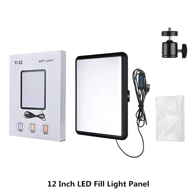 LED Photography Video Light Panel 8/12 Inch Lighting Photo Studio Lamp Kit For Shoot Live Streaming Youbube With Tripod Stand