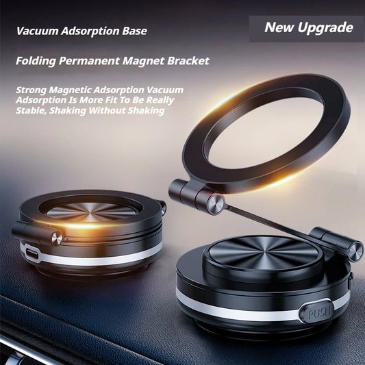 Electric Vacuum Phone Holder Magsafe 360° Rotation Vacuum Magnetic Suction Cup Folding Car Phone Holder