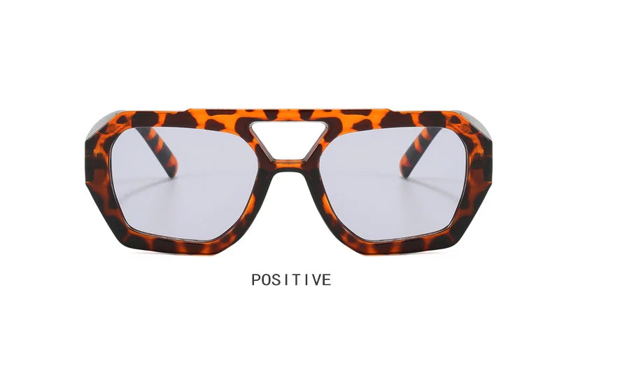 Retro Double Beam Irregular Sunglasses Bold & Unique Eyewear for Women