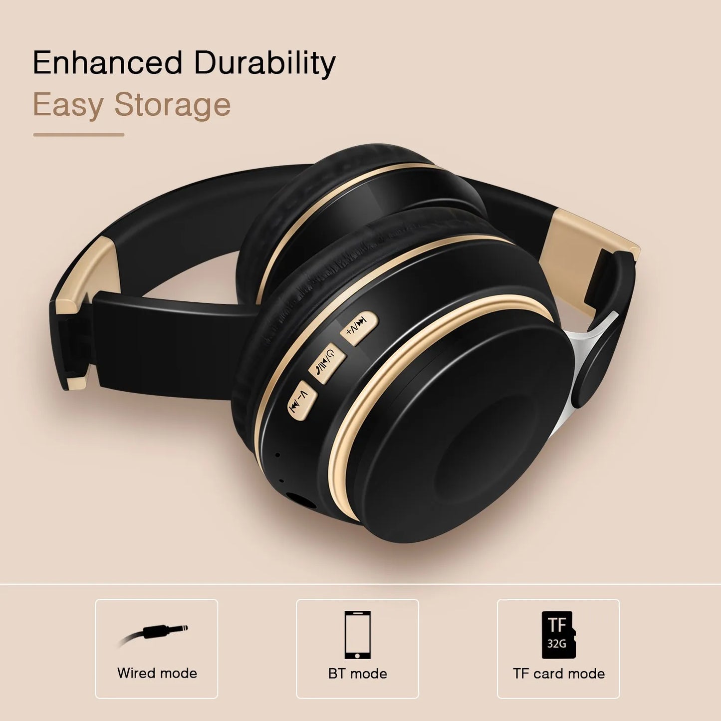 Wireless Headphone Stereo Headband Bluetooth Headset Support SD Card with Mic for Xiaomi Iphone Sumsamg Tablet