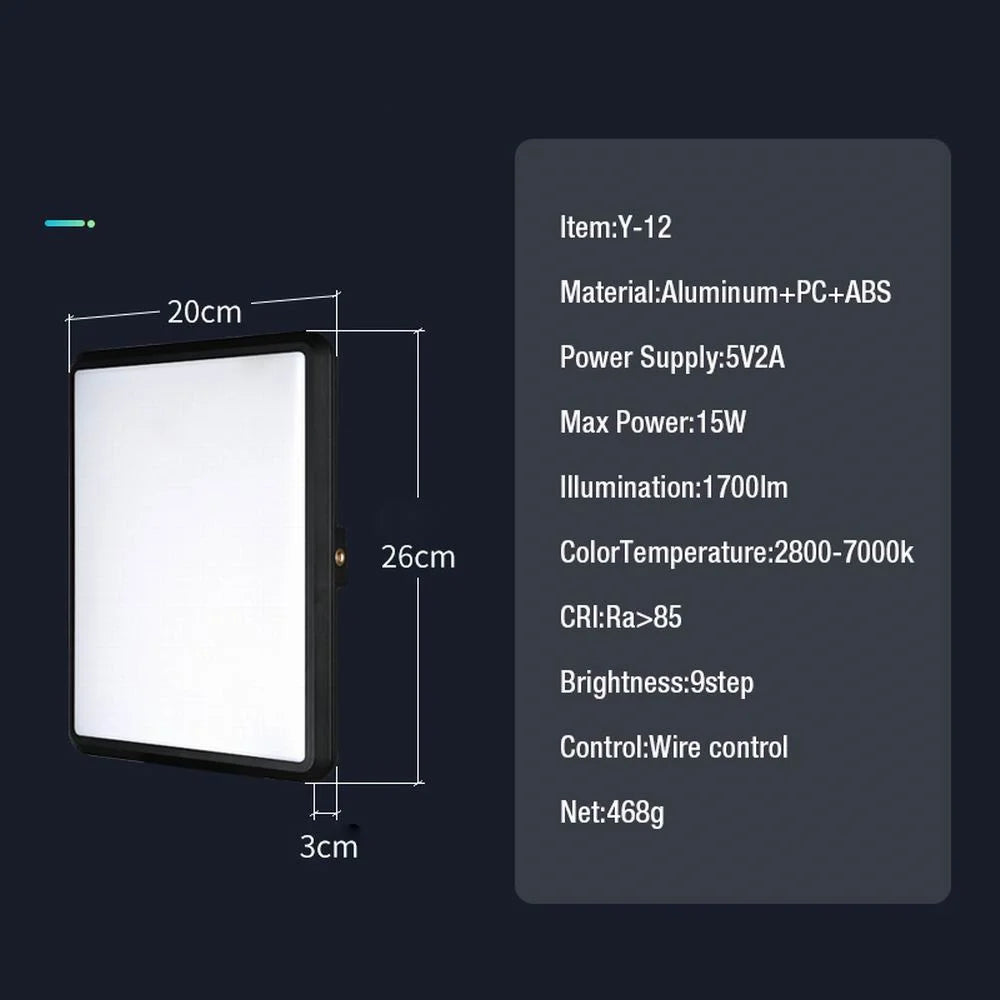 Led Video Light High Power 352 2800K-7000K Panel Light Studio Fill Lamp Photography Lighting Photo w Light Stand for Live Stream