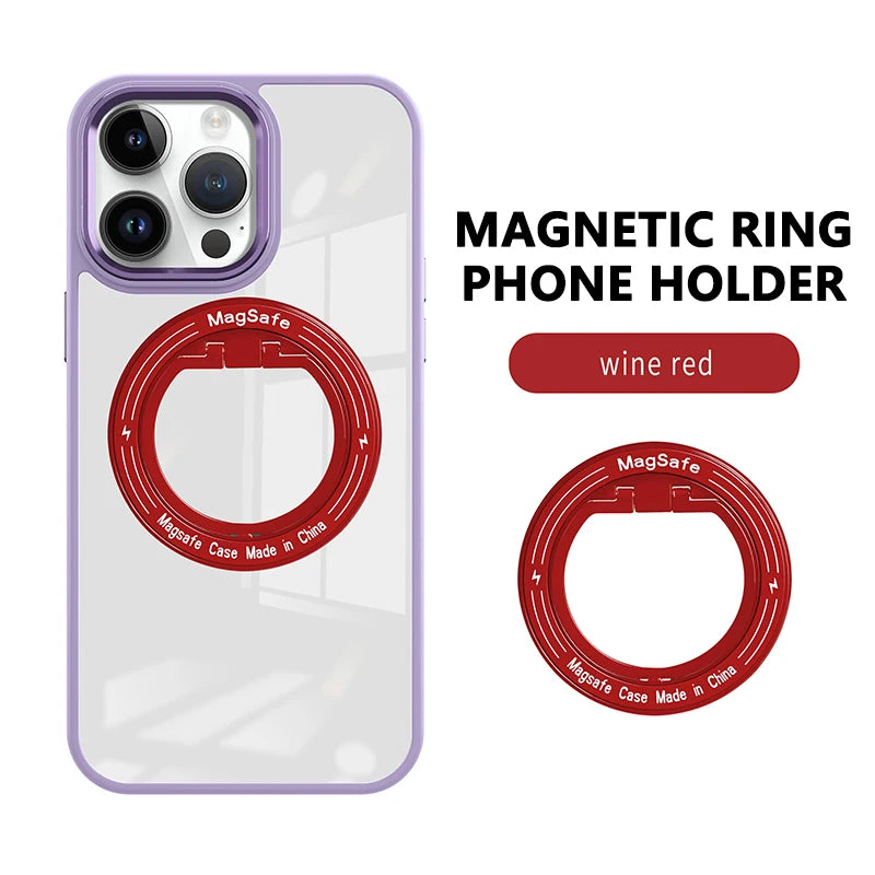 MagSafe Phone Magnetic Finger Ring Holder For Iphone 16-12 Pro Max Mini Magnet Phone Stand Grip Mount Smartphone