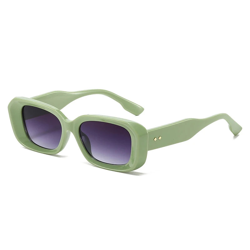 Retro Square Sunglasses Women Fashion Rivets Gradient Shades UV400