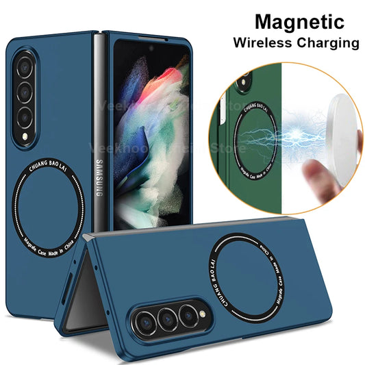 Magnetic Wireless Charging Case for Galaxy Z Fold 3 4 5 – Shockproof Cover