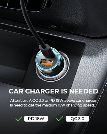 LISEN Magsafe Car Mount Charger 15W Wireless Fast Charging Ultra Magnetic Car Phone Holder