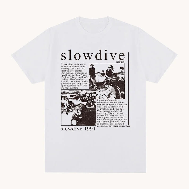 Vintage Slowdive T-Shirt for Men's