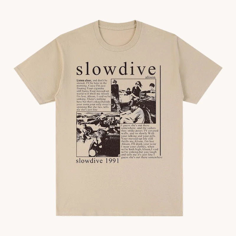 Vintage Slowdive T-Shirt for Men's