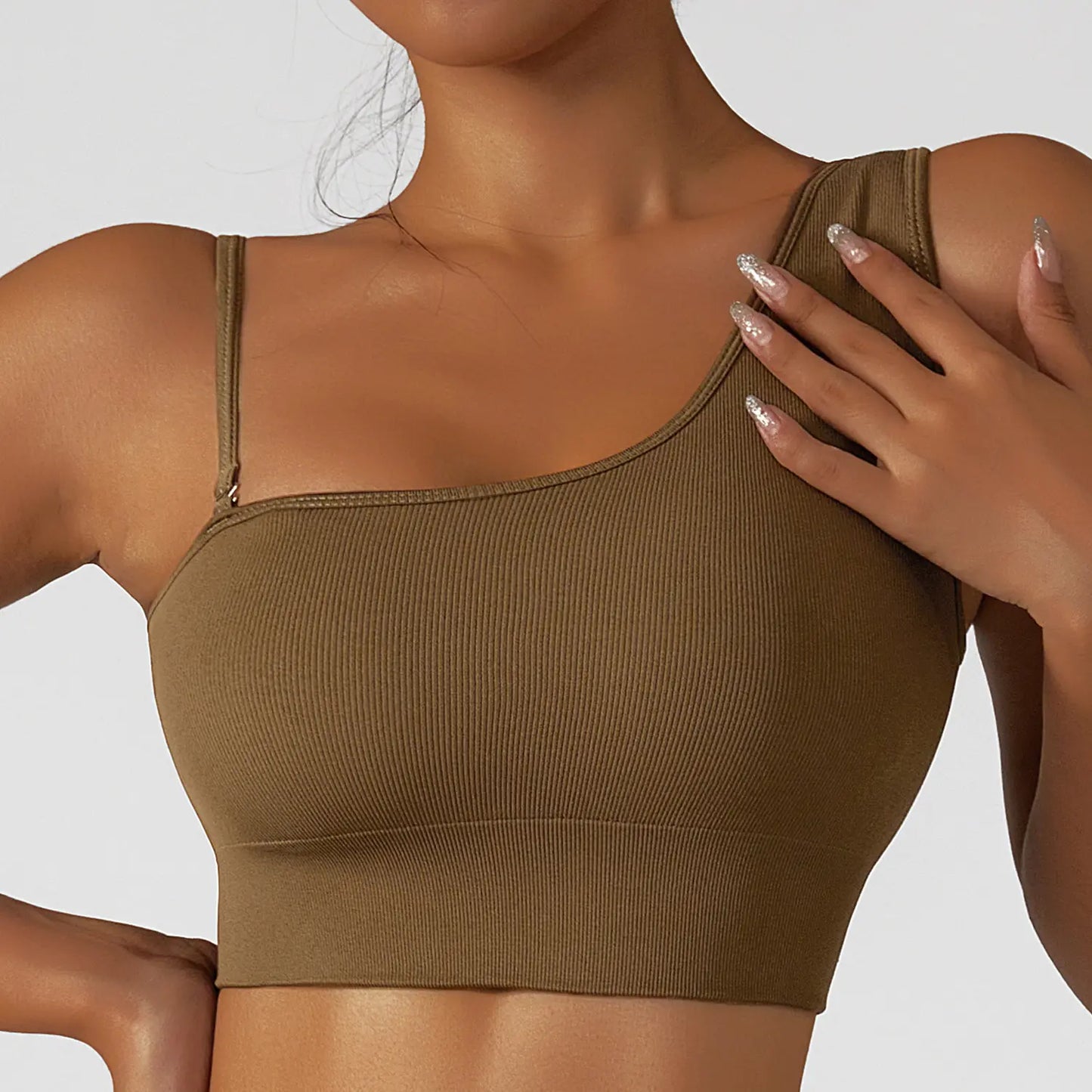 Oblique Shoulder Yoga Clothes Tops Women's