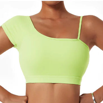 Oblique Shoulder Yoga Clothes Tops Women's