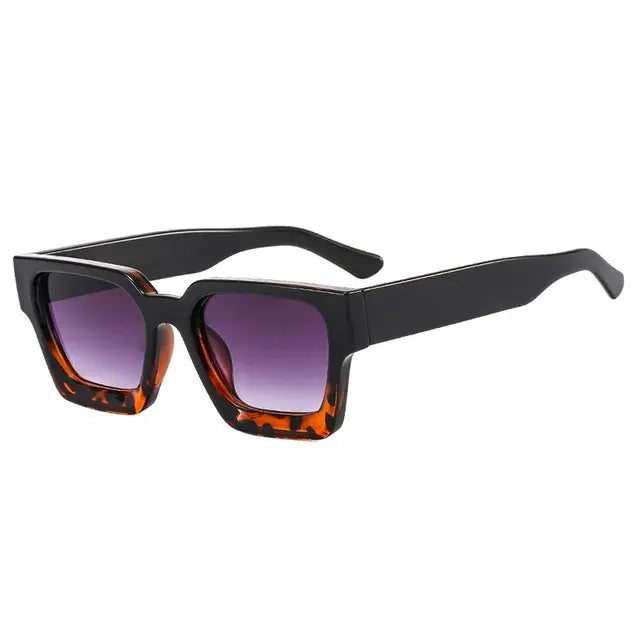 Sunglasses Retro Square for Women Men Thick Frame