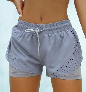 Double-layer Fake Two-Piece Yoga Shorts